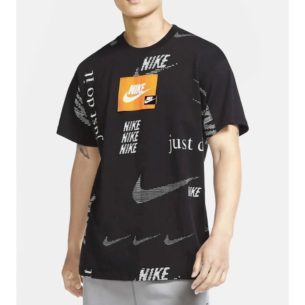 Nike Sportswear Logo T-Shirt Men's Tee Just Do It Black CW0377-010 Size S